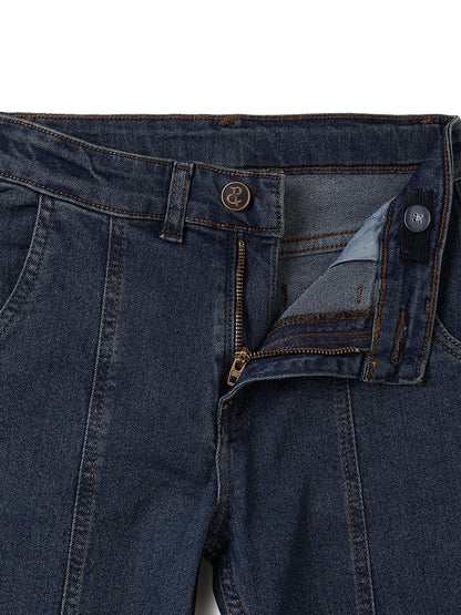 Boys Blue Wide Straight Fit Stretch Denim Jeans
