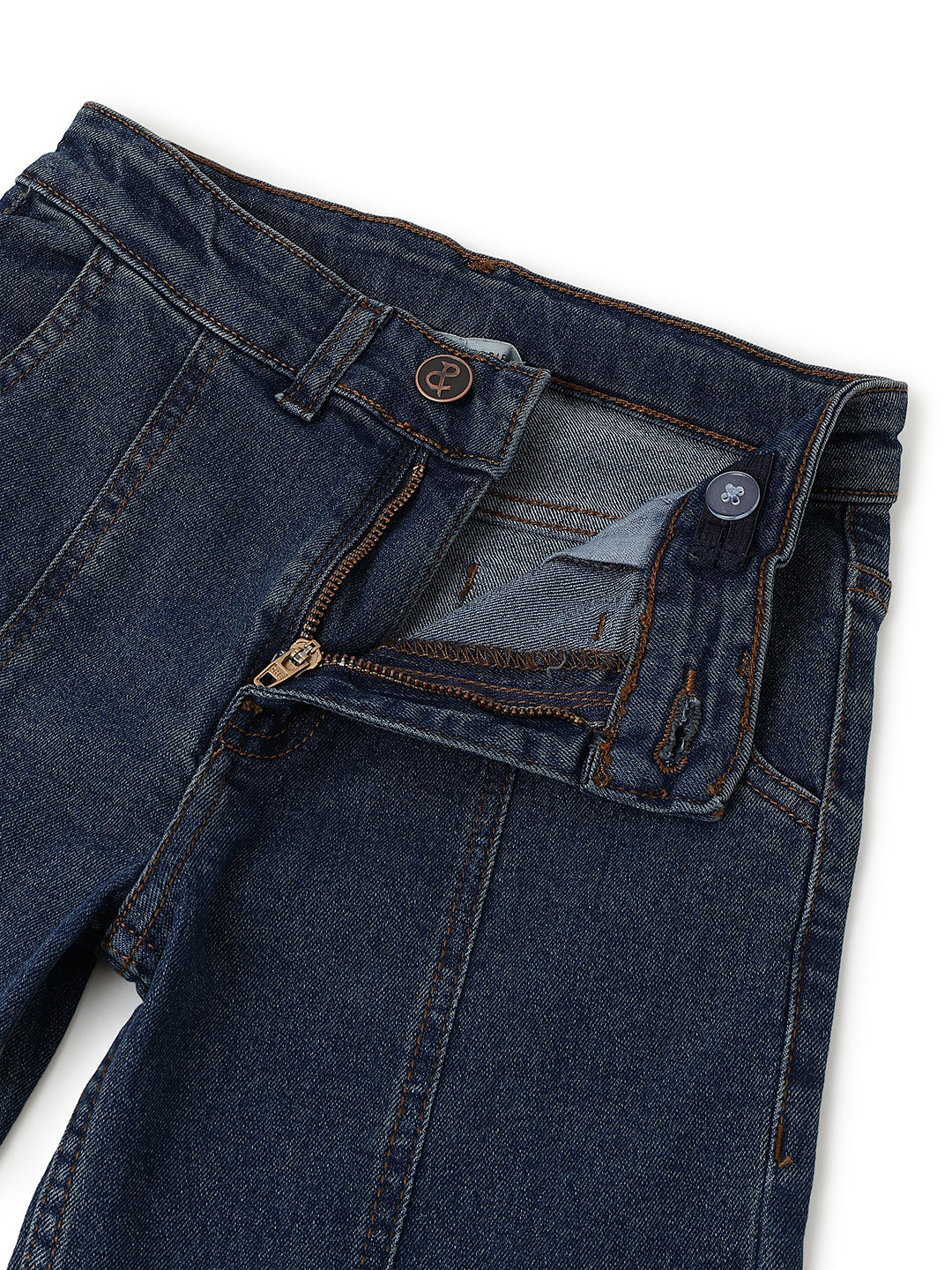 Boys Blue Wide Straight Fit Stretch Denim Jeans