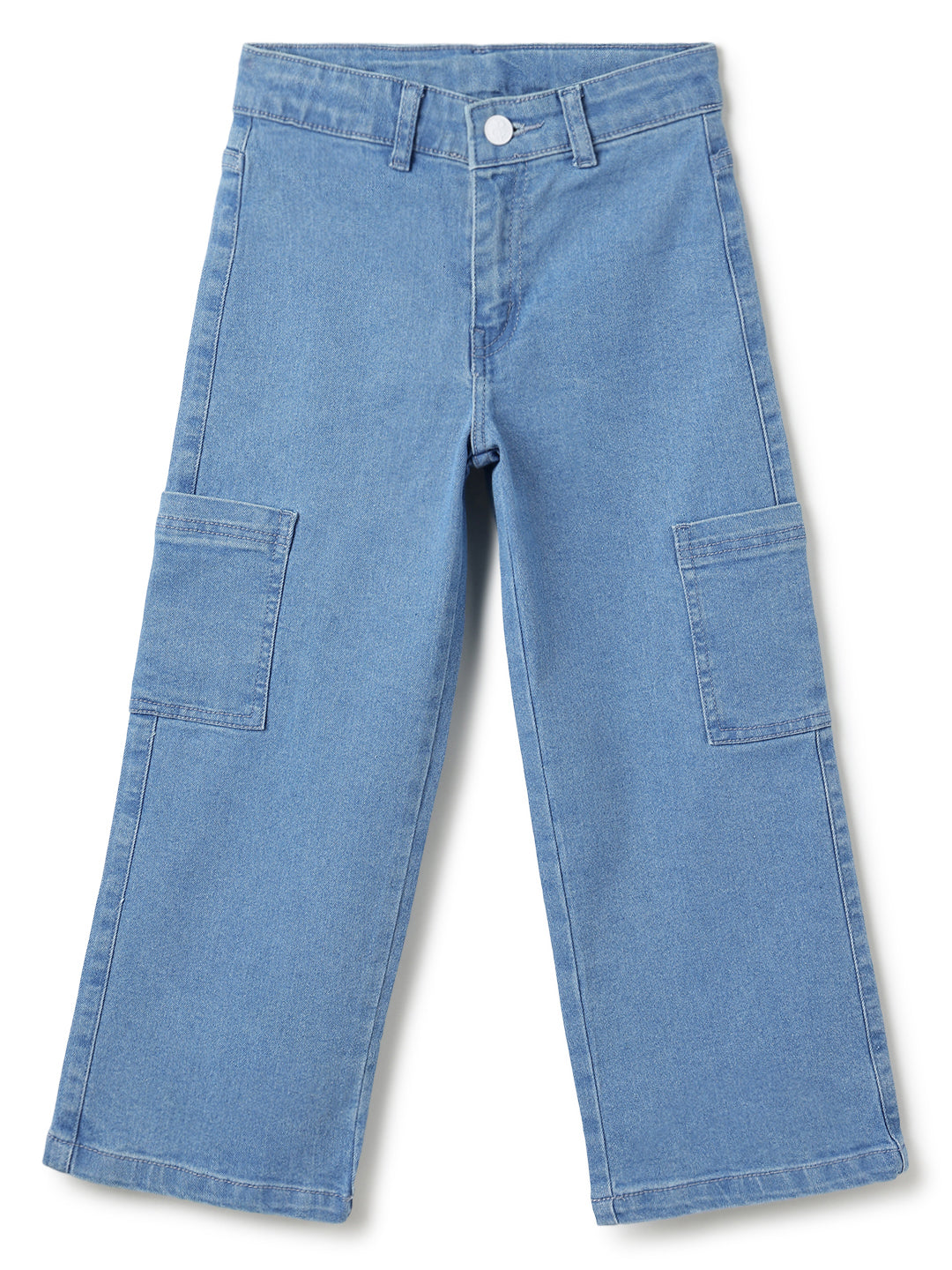 Boys Light Blue Wide Leg Stretchable Denim Jeans