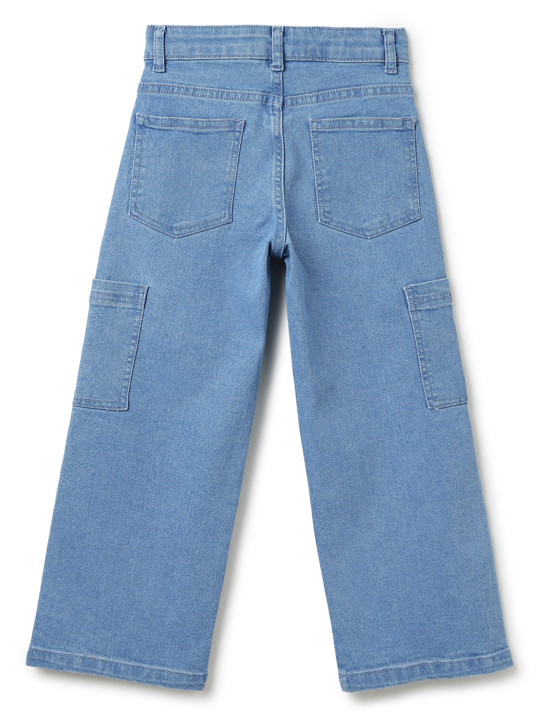 Boys Light Blue Wide Leg Stretchable Denim Jeans