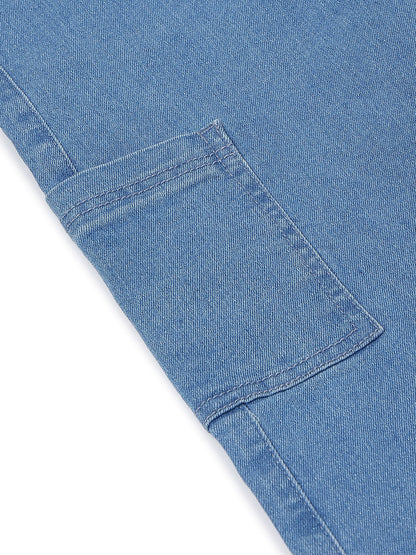 Boys Light Blue Wide Leg Stretchable Denim Jeans