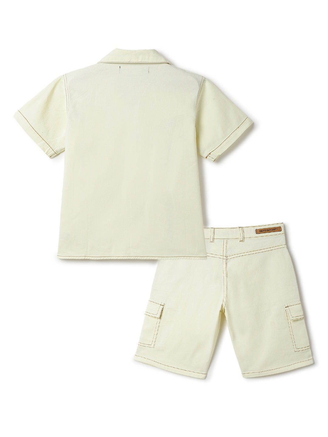 Boys Yellow Washed Cotton Co-ords Set