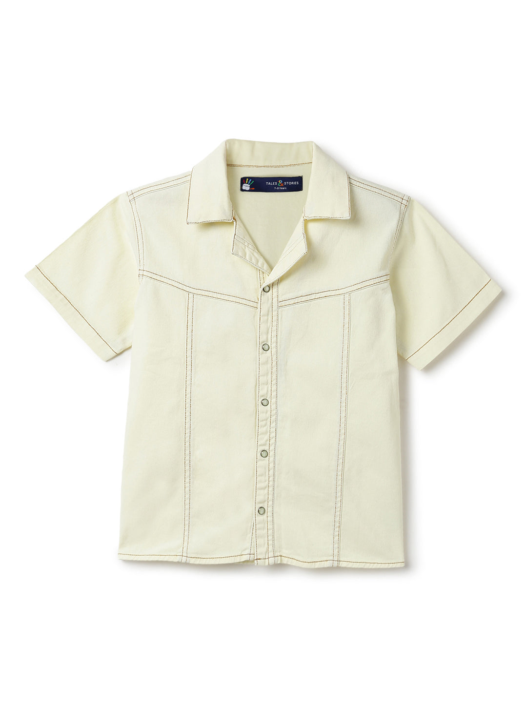 Boys Yellow Washed Cotton Co-ords Set