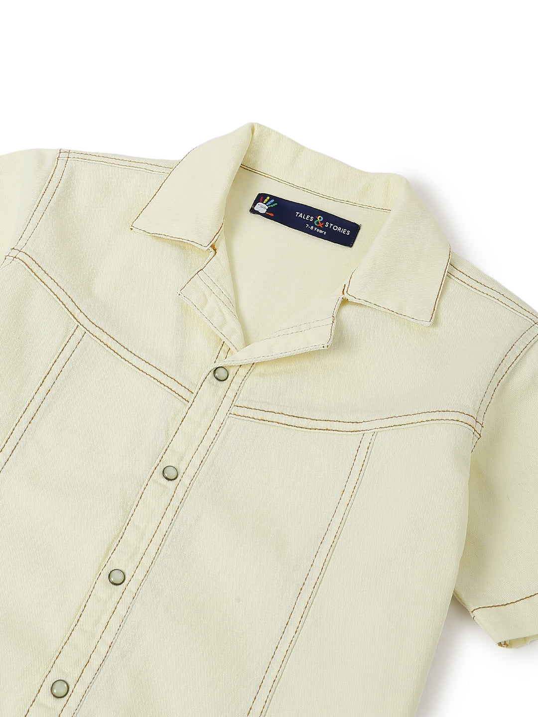 Boys Yellow Washed Cotton Co-ords Set