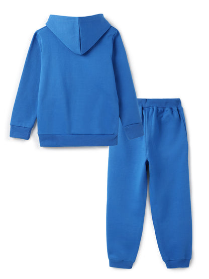 Unisex Royal Blue Cotton Poly Checks Lounge Set