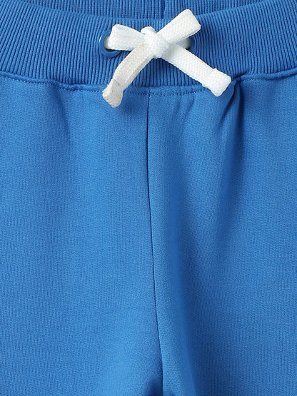 Unisex Royal Blue Cotton Poly Checks Lounge Set