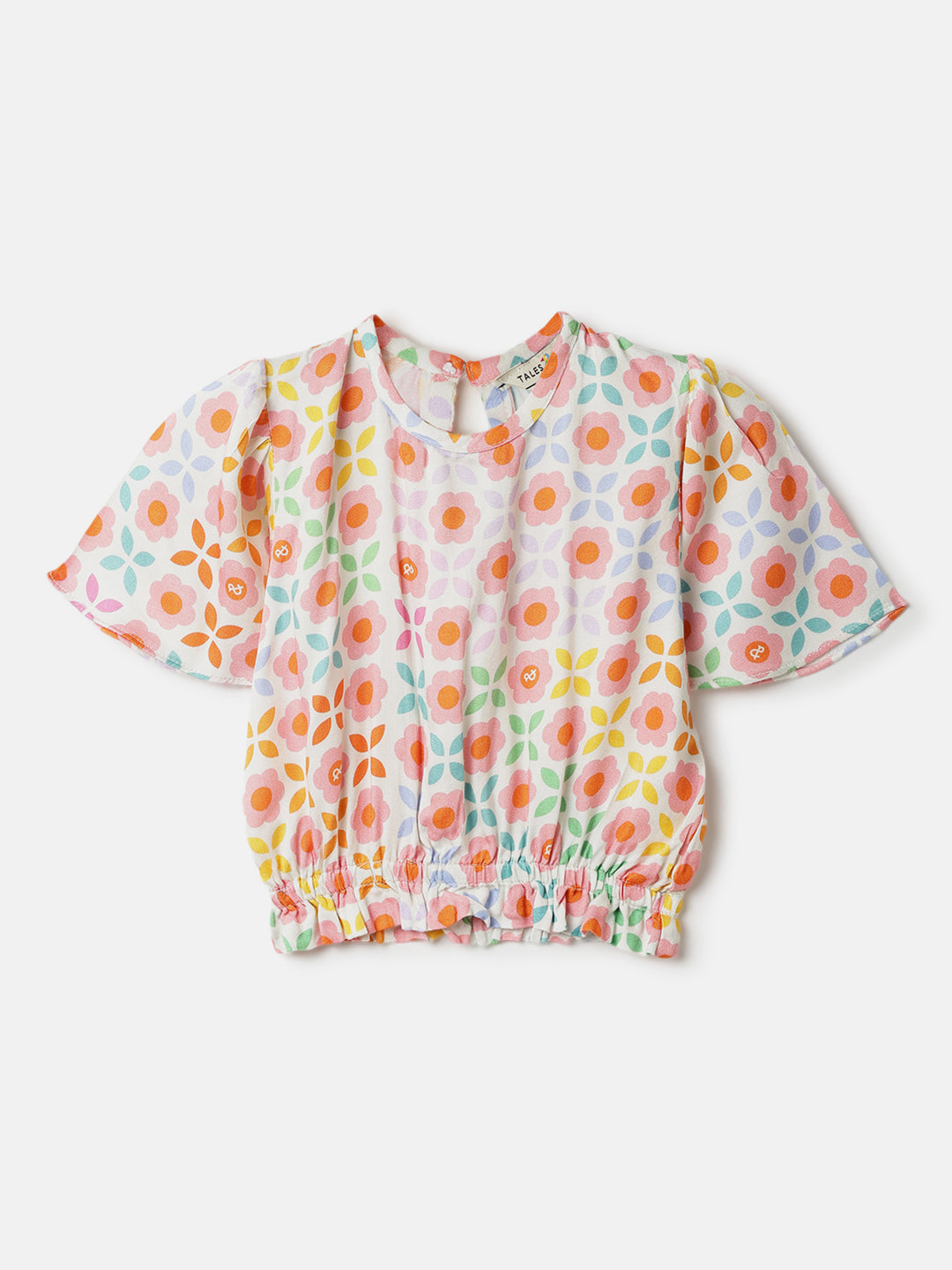 Girls Multi Color Viscose Floral Print Co-ords Set