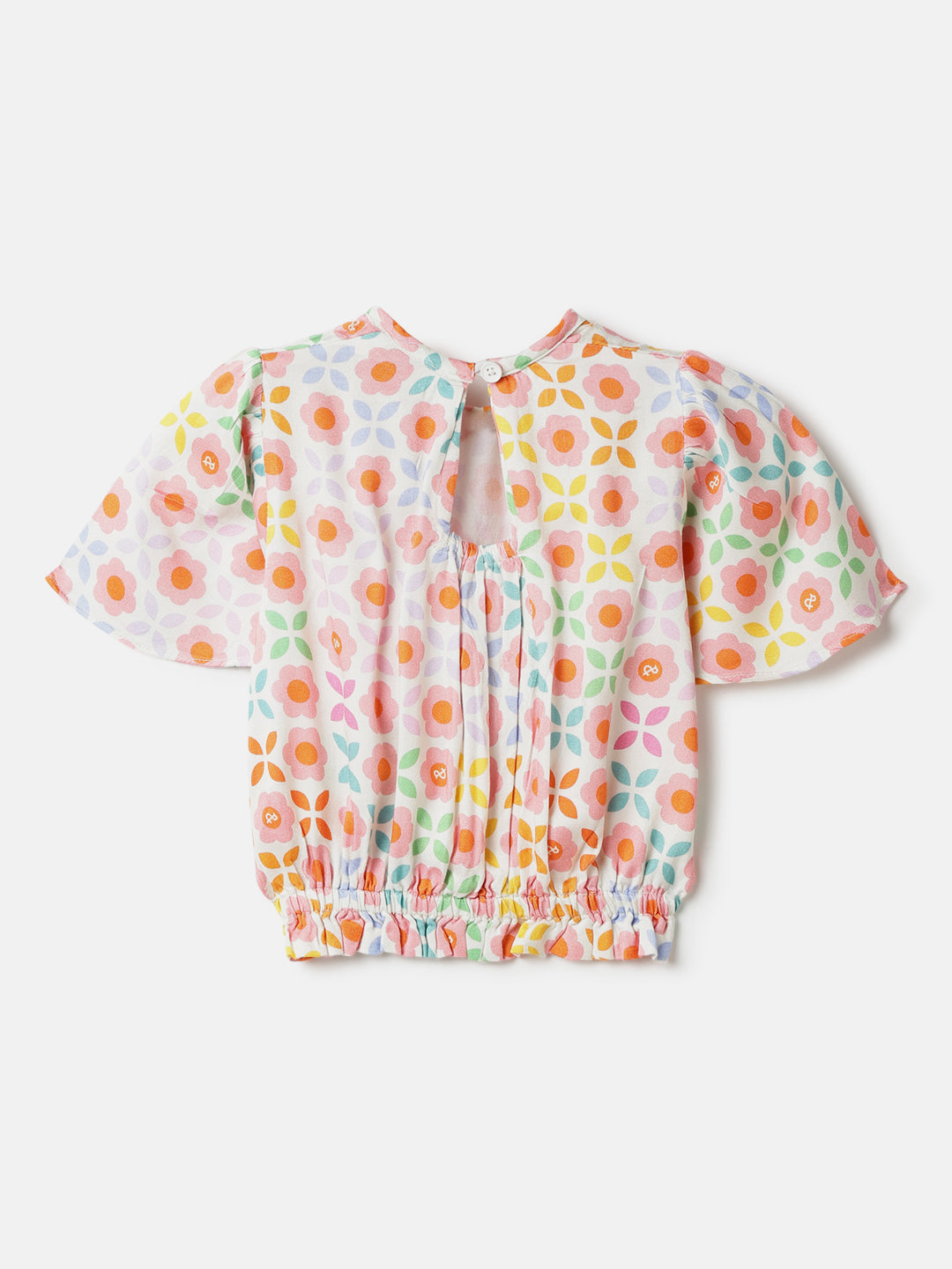 Girls Multi Color Viscose Floral Print Co-ords Set