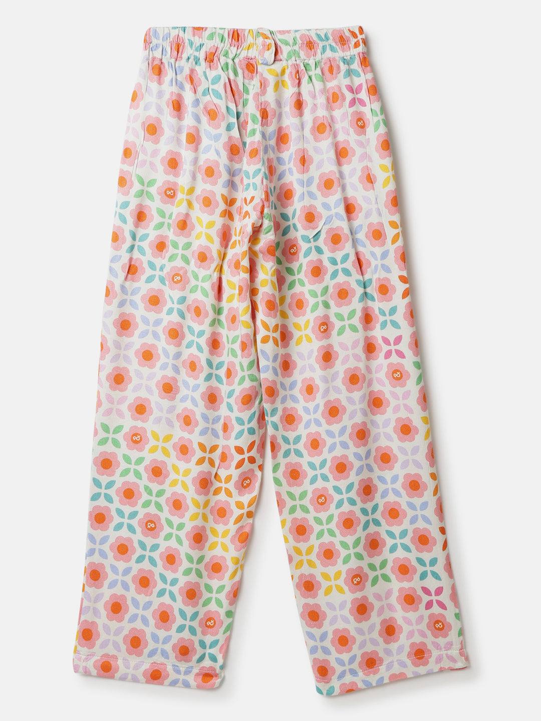 Girls Multi Color Viscose Floral Print Co-ords Set