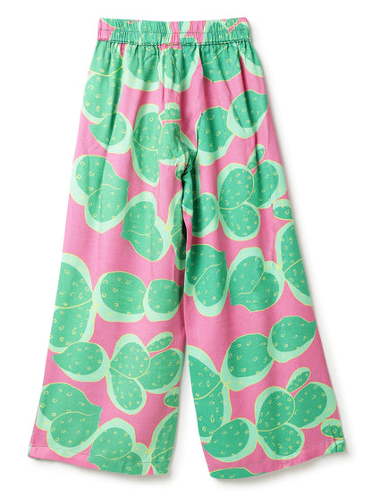 Girls Multi Color Viscose Printed Co-ords Set