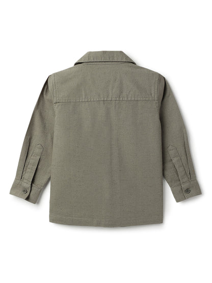 Boys Cotton Linen Olive Shirt & Trouser Co-Ord Set