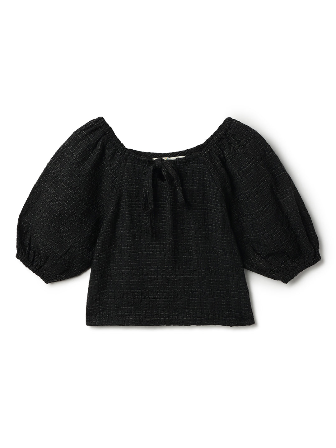 Girls Black Solid Top & Palazzo Co-ord Set