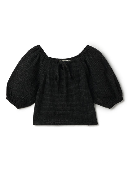 Girls Black Solid Top & Palazzo Co-ord Set