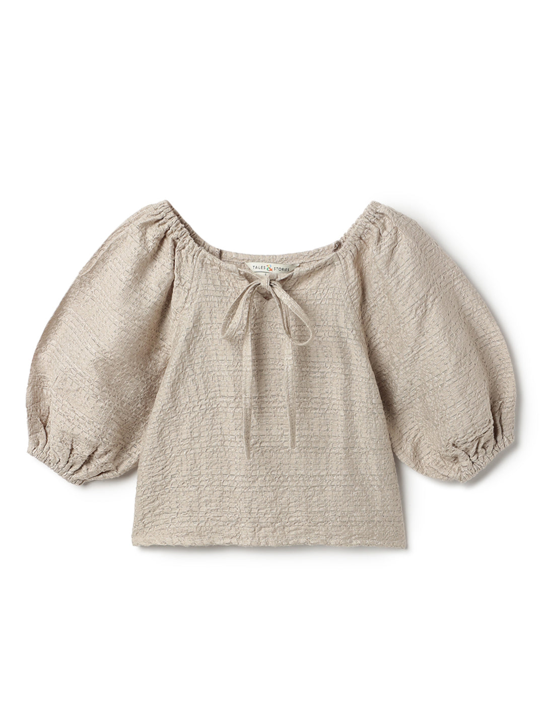 Girls Beige Solid Top & Palazzo Co-ord Set