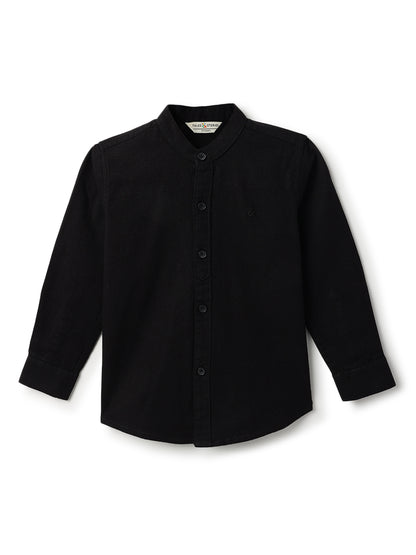 Boys & Girls Cotton Linen Black Shirt &  Trouser Co-Ord Set