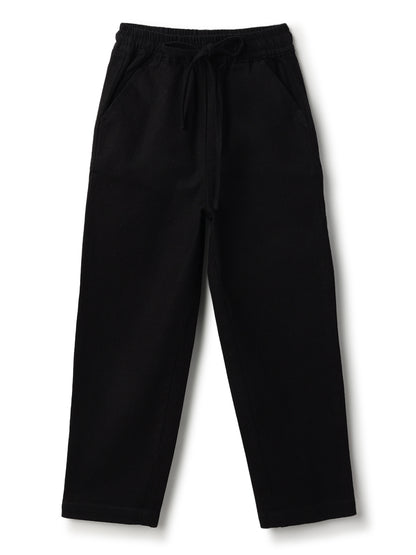 Boys & Girls Cotton Linen Black Shirt &  Trouser Co-Ord Set