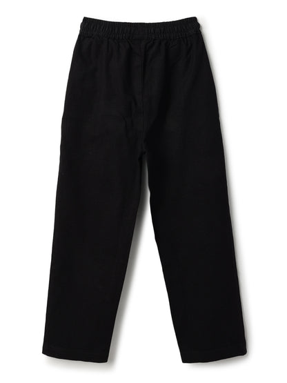 Boys & Girls Cotton Linen Black Shirt &  Trouser Co-Ord Set
