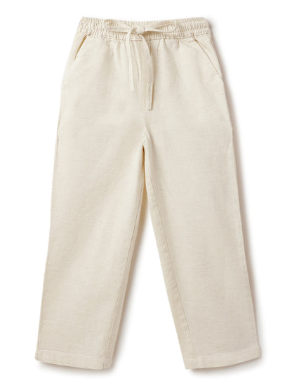 Boys & Girls Cotton Linen Beige Shirt & Trouser Co-Ord Set