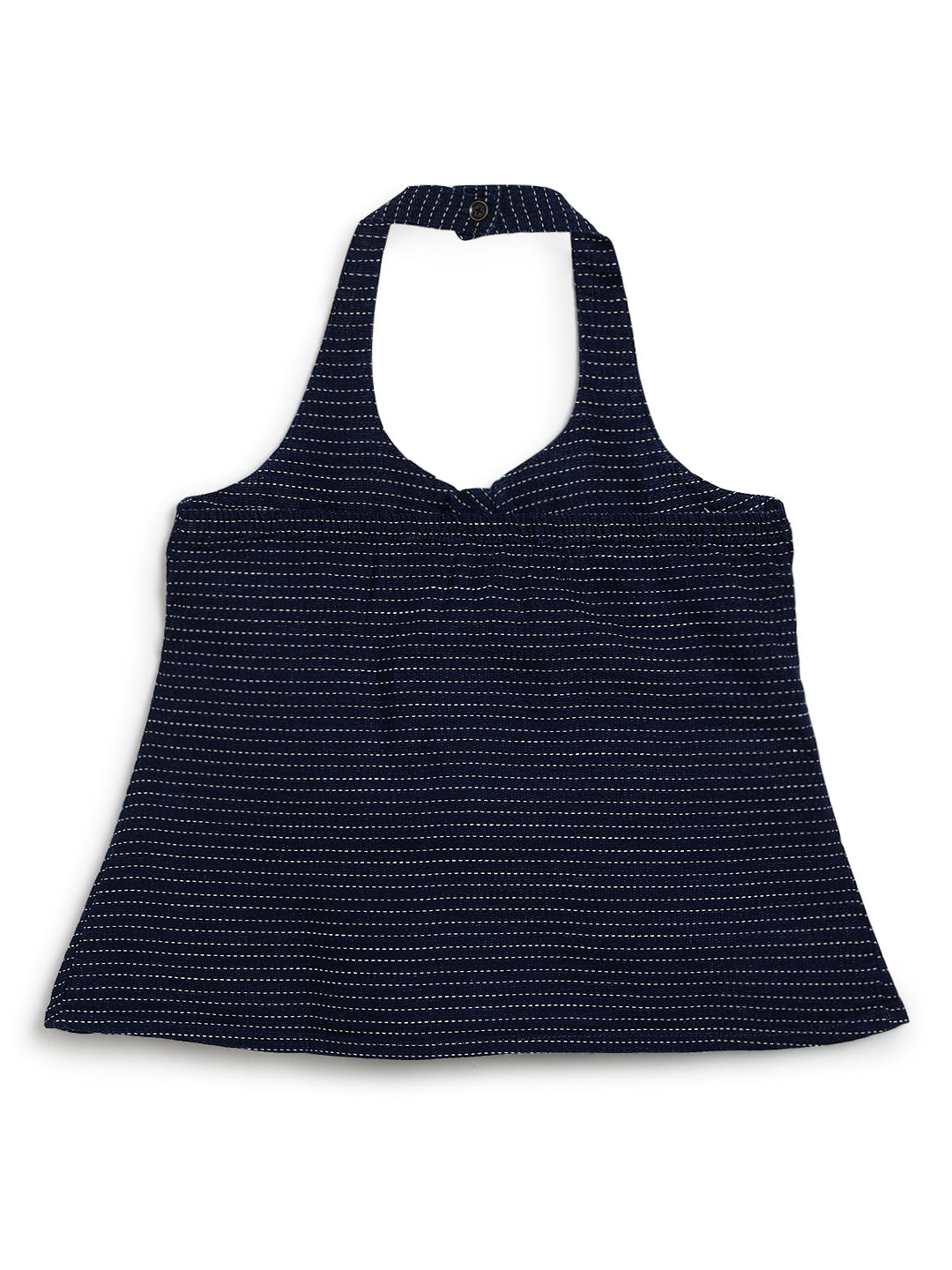 Girls Blue Denim Top & Bell Bottom Pant Co Ord Set