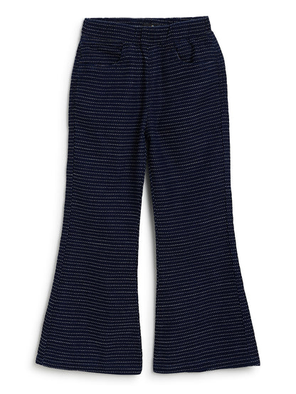 Girls Blue Denim Top & Bell Bottom Pant Co Ord Set