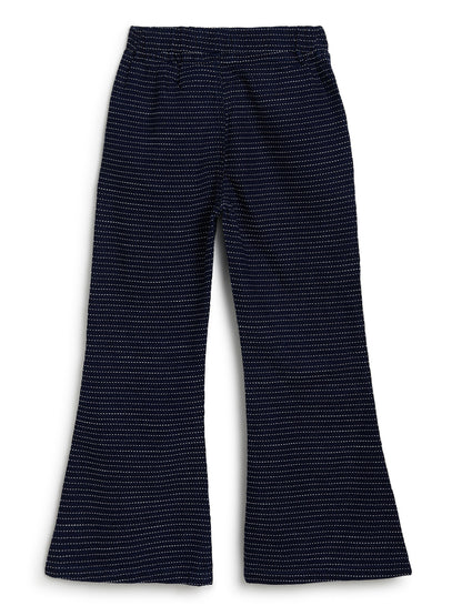 Girls Blue Denim Top & Bell Bottom Pant Co Ord Set