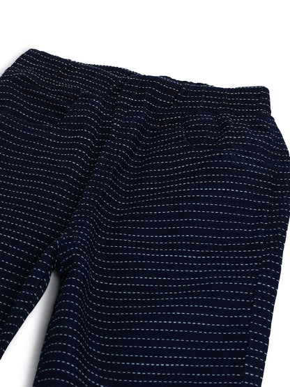 Girls Blue Denim Top & Bell Bottom Pant Co Ord Set