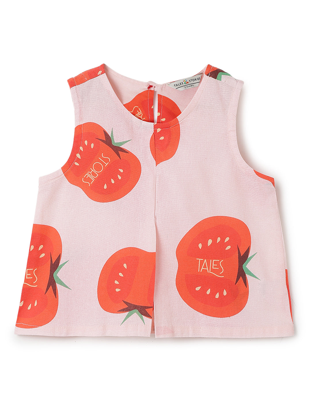 Girls Red & Pink Printed Top & Skort Co-Ord Set
