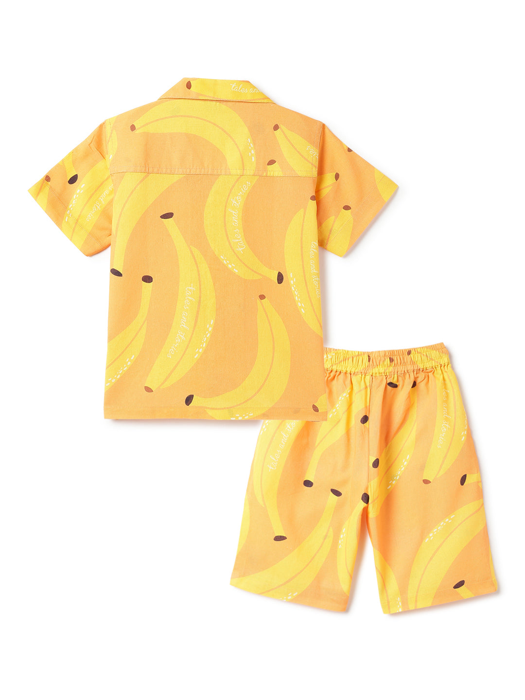 Boys Cotton Printed Oversized Shirt & Shorts Co-ord Set
