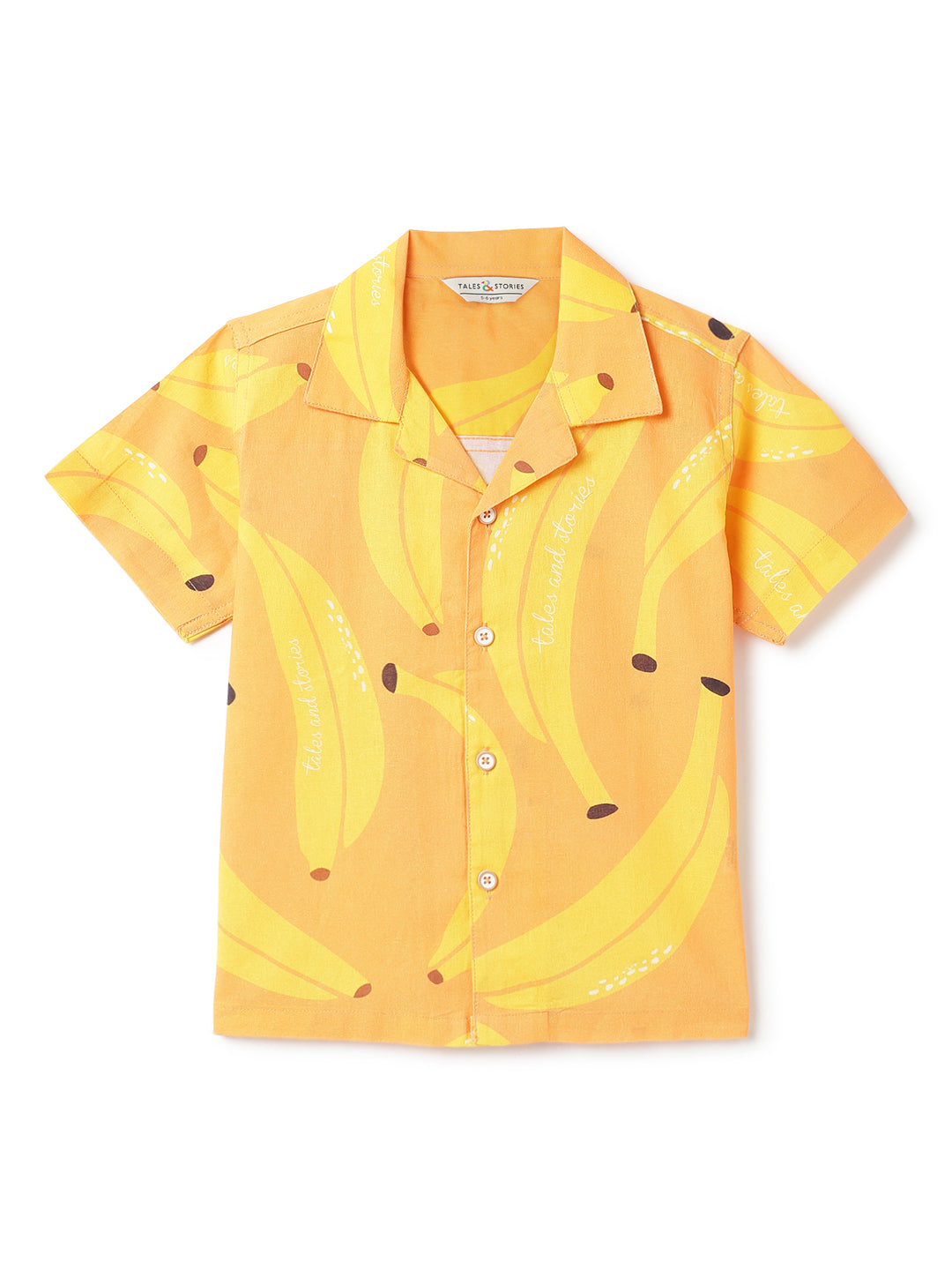 Boys Cotton Printed Oversized Shirt & Shorts Co-ord Set