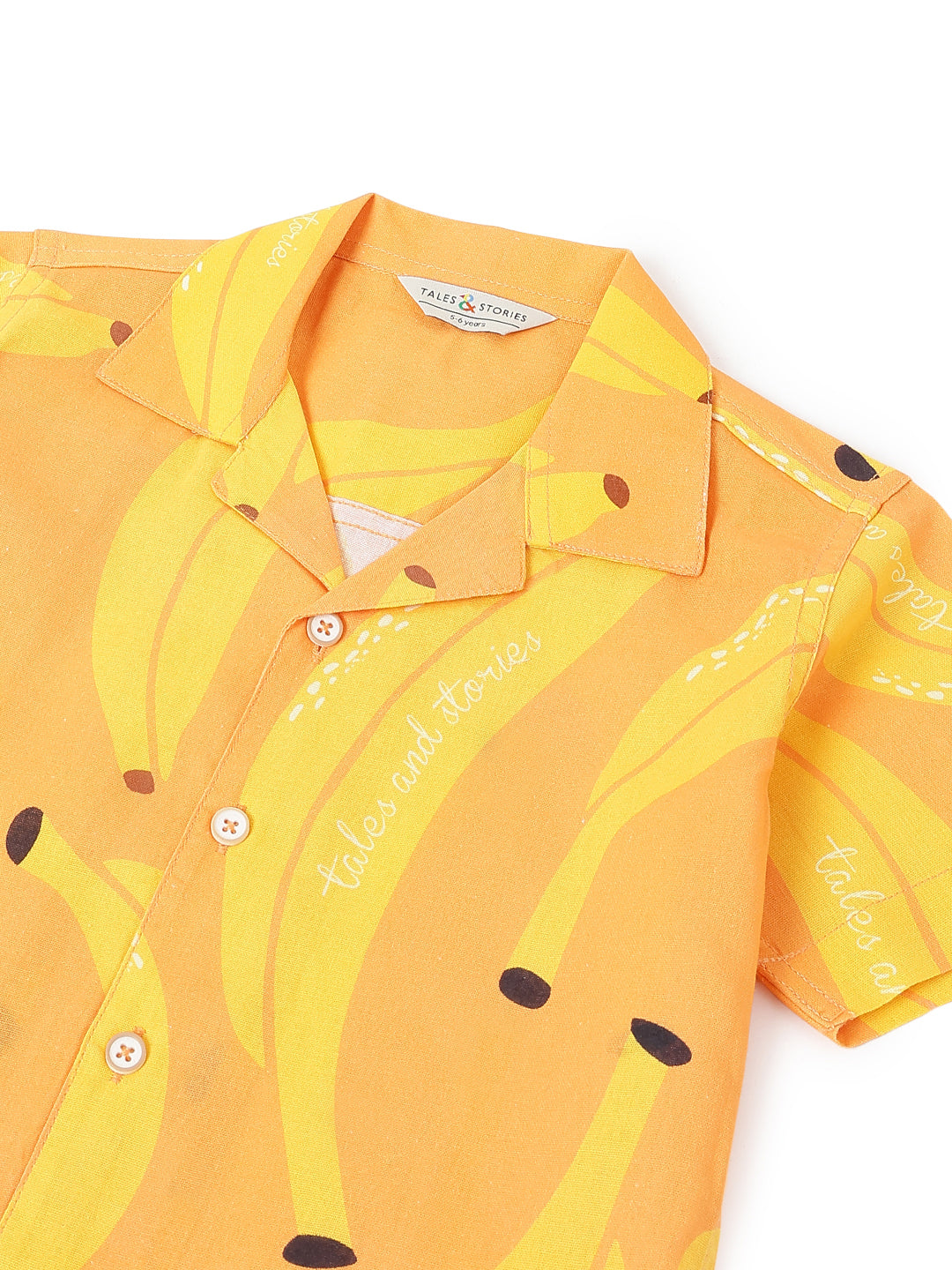 Boys Cotton Printed Oversized Shirt & Shorts Co-ord Set