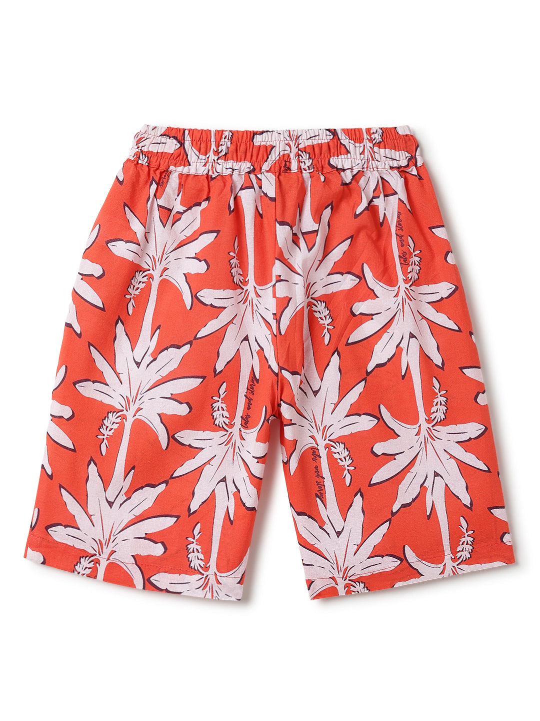 Boys Cotton Floral Printed Shirt & Shorts Co-ord Set