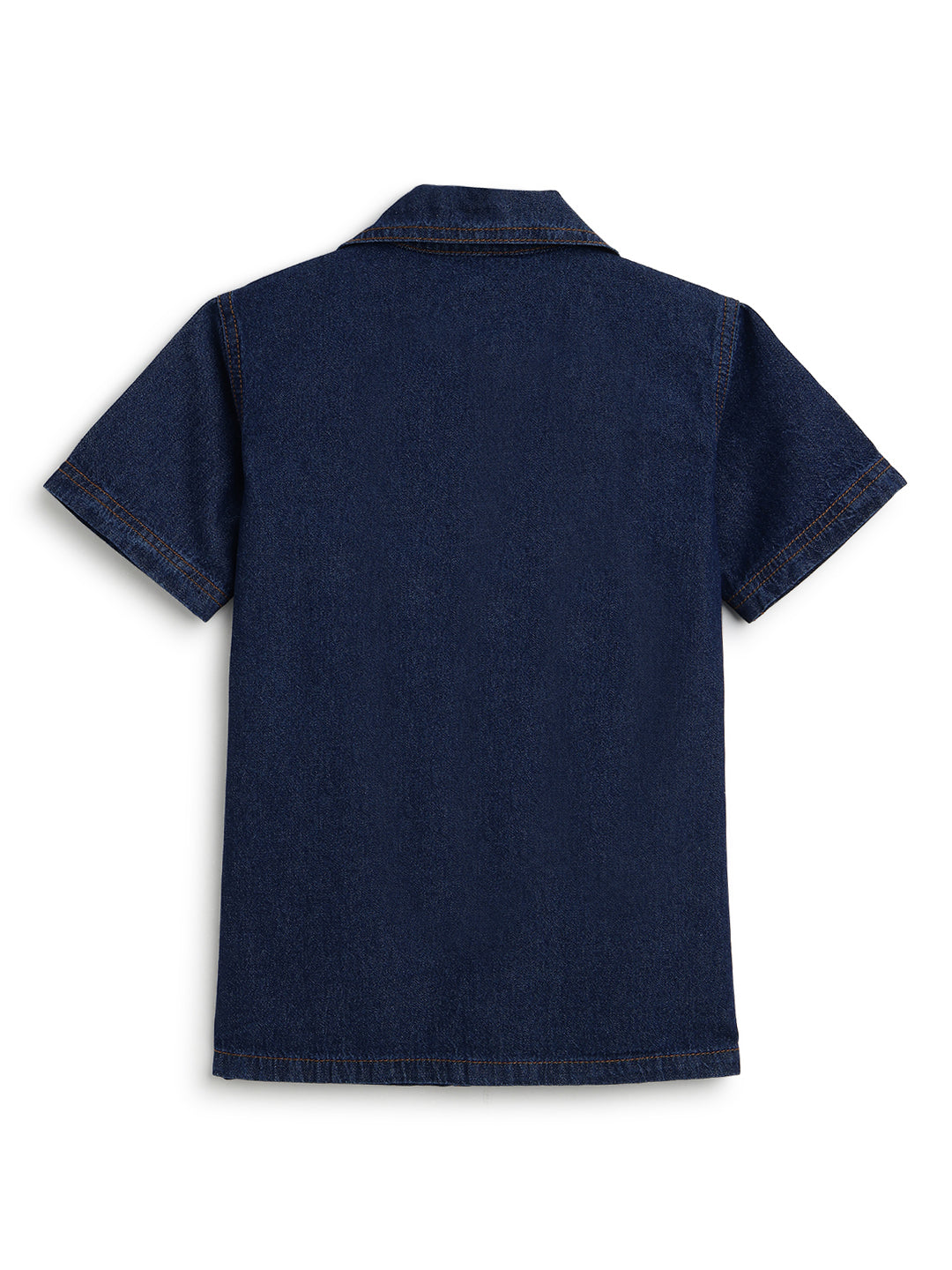 Boys Dark Blue Denim Oversized Shirt & Shorts Co-Ord Set