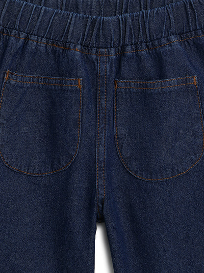Boys Dark Blue Denim Oversized Shirt & Shorts Co-Ord Set