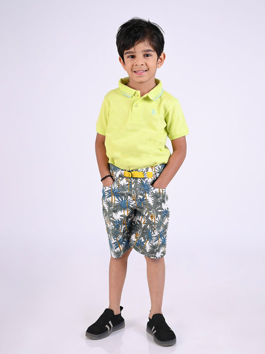 Boys Green Polo Cotton T-Shirt