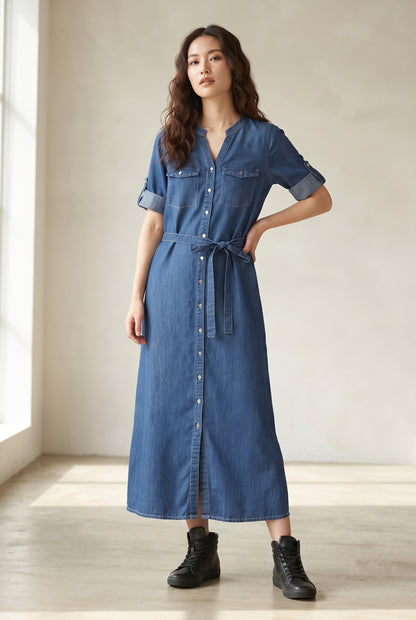 Womens Denim Washed Dress