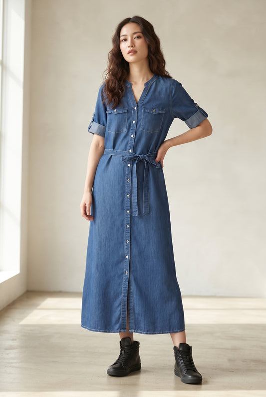 Womens Denim Washed Dress