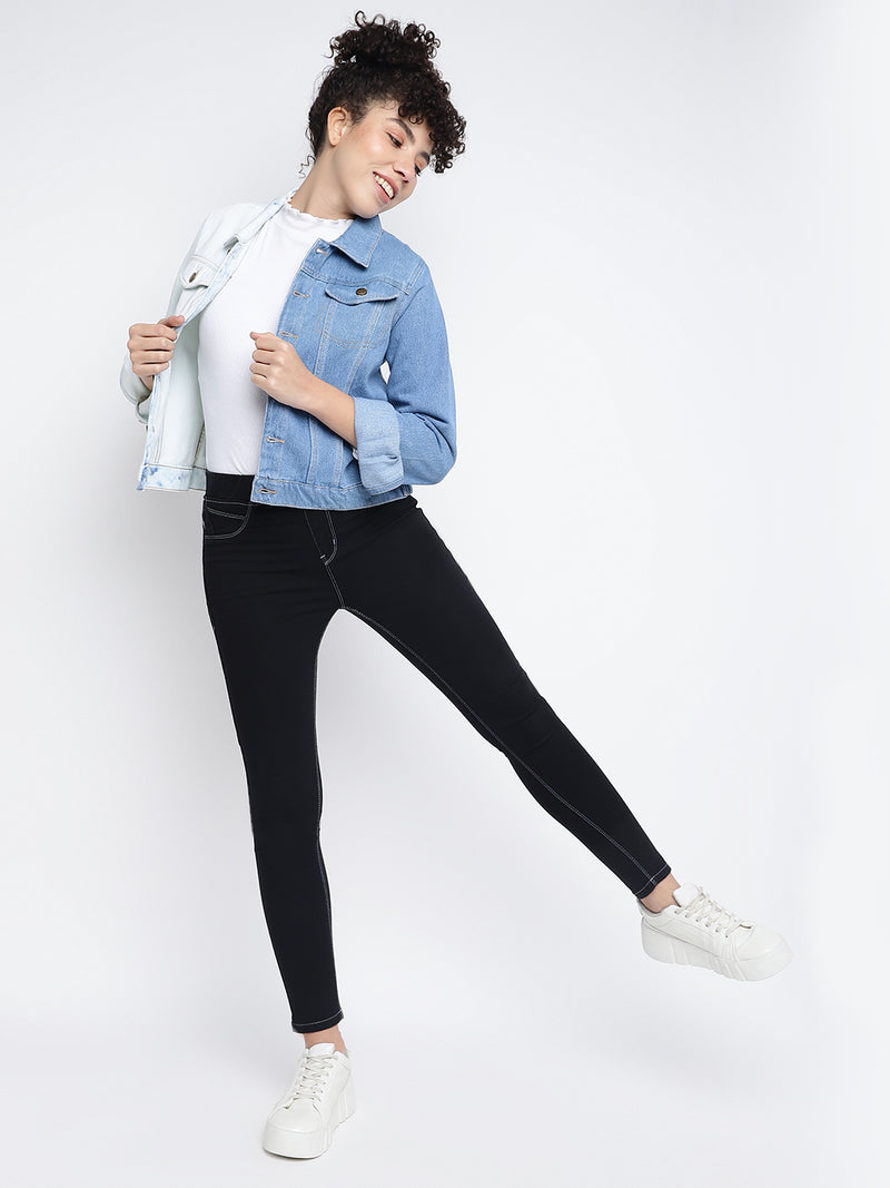 Women Light Blue Denim Jacket