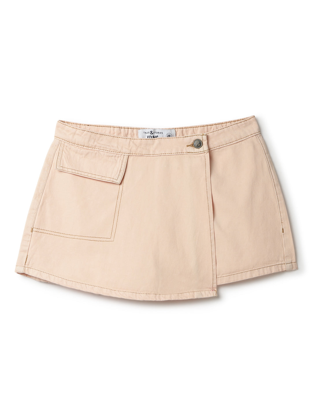 Womens Peach Cotton Washed Skorts