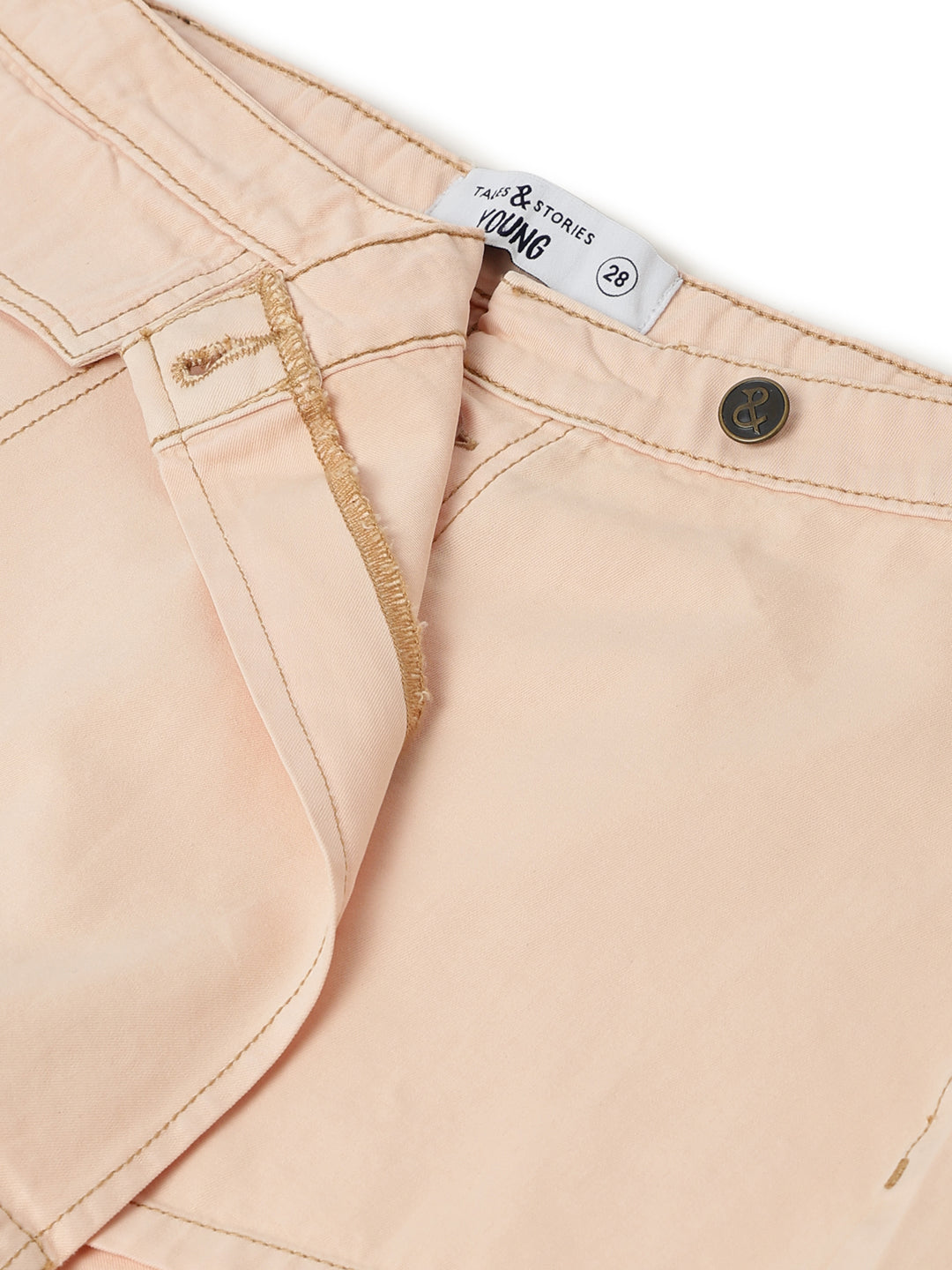 Womens Peach Cotton Washed Skorts