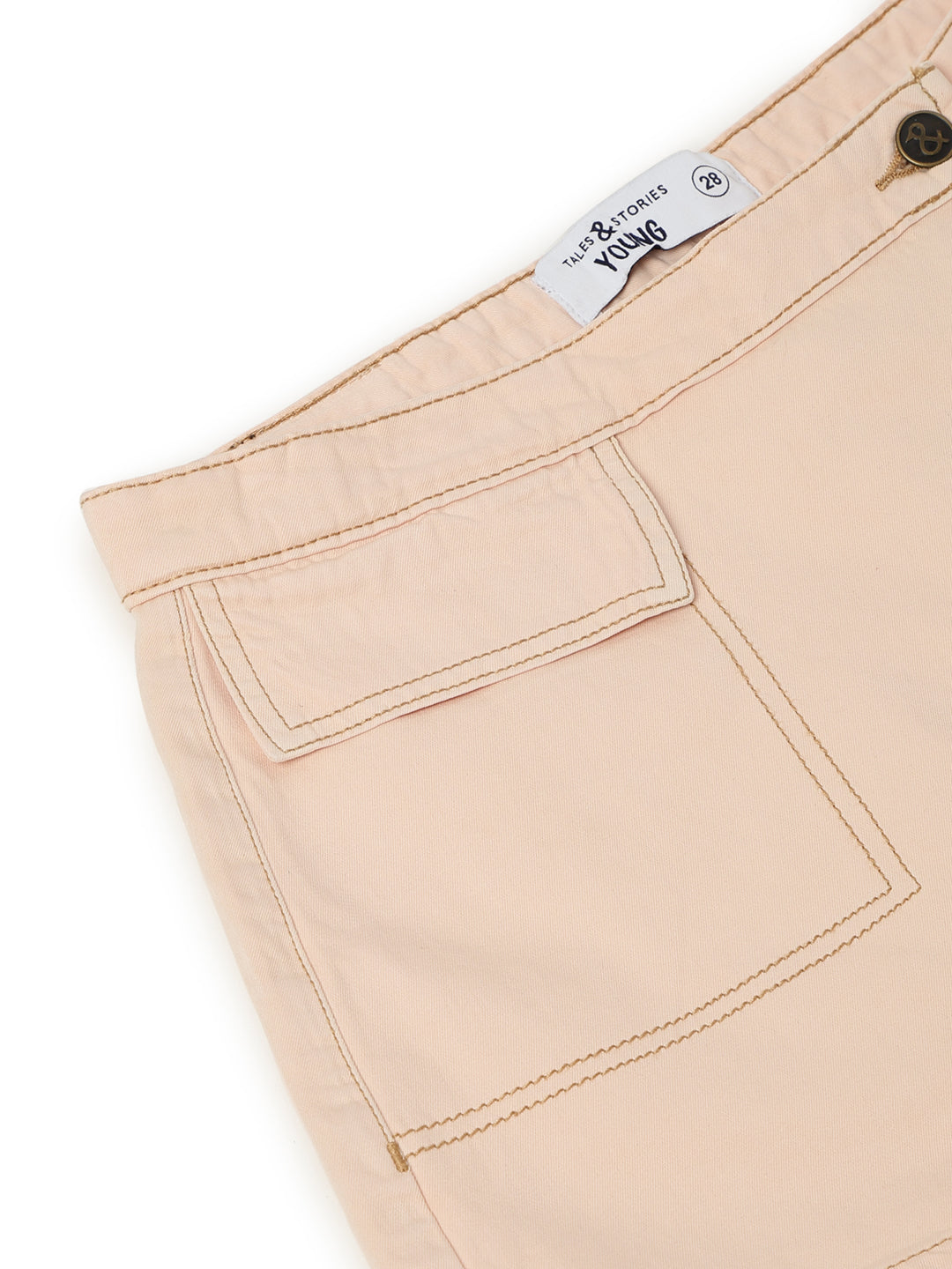 Womens Peach Cotton Washed Skorts