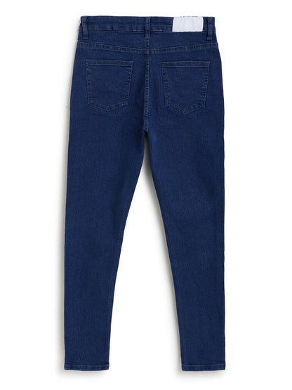Women's Dark Blue Stretchable Skinny Fit Denim Jeans
