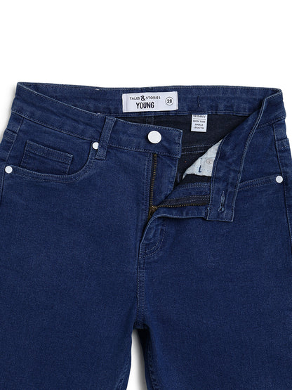 Women's Dark Blue Stretchable Skinny Fit Denim Jeans