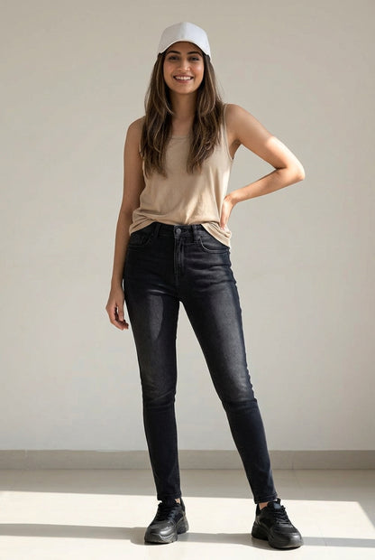 Women Black Skinny Fit Stretchable Denim Jeans