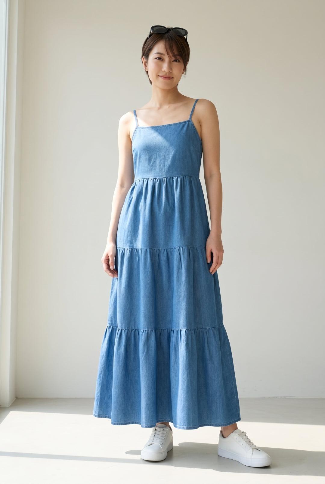 Women's Blue Denim Maxi Dress