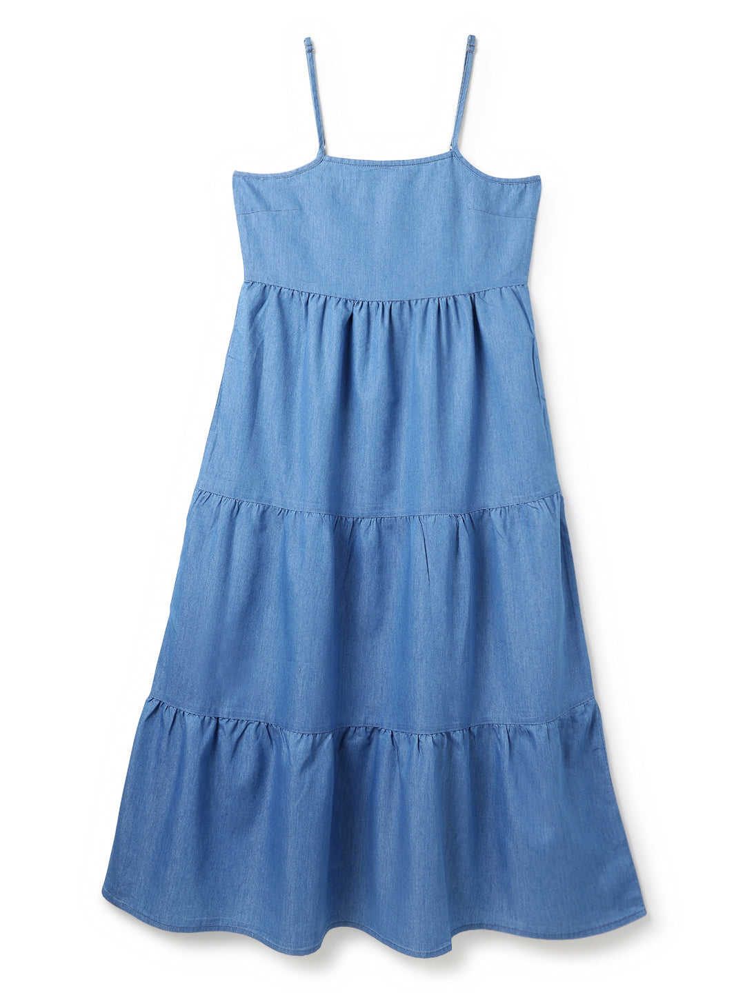 Women's Blue Denim Maxi Dress