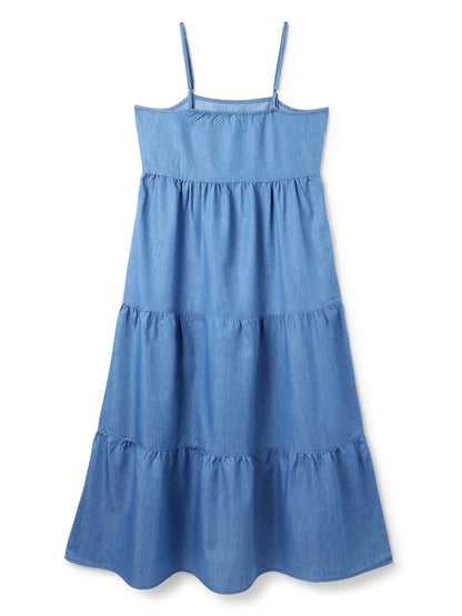 Women's Blue Denim Maxi Dress
