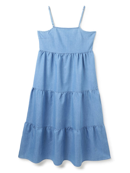 Women's Light Blue Denim Maxi Dress