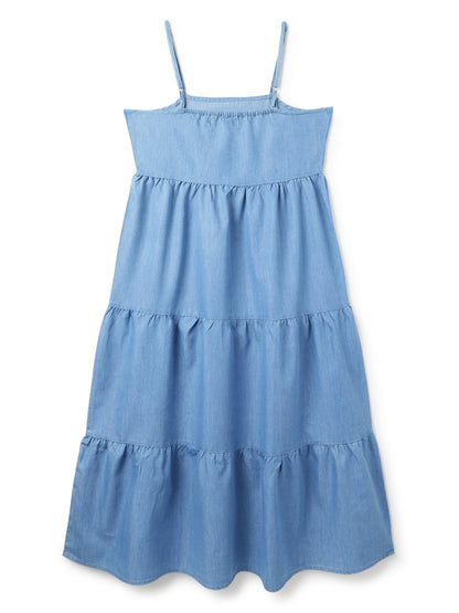 Women's Light Blue Denim Maxi Dress