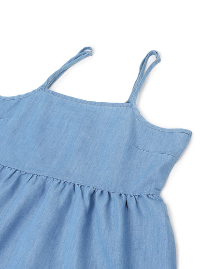 Women's Light Blue Denim Maxi Dress