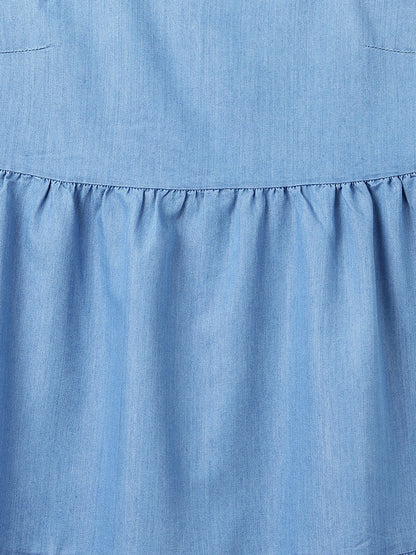 Women's Light Blue Denim Maxi Dress